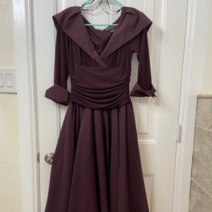 Jessica Howard Portrait-Collar A-Line Dress